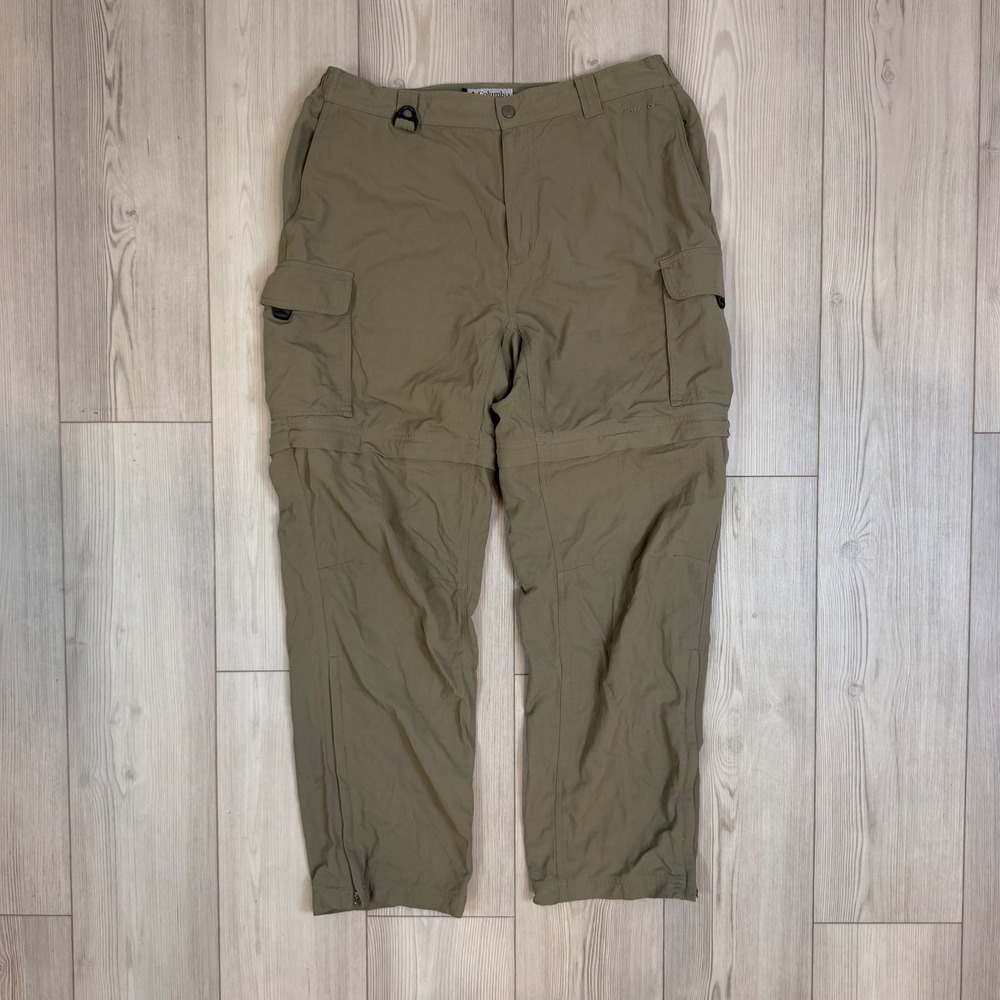 Columbia GRT Mens Convertible Cargo Pants Green Large 32 Inseam EM8166